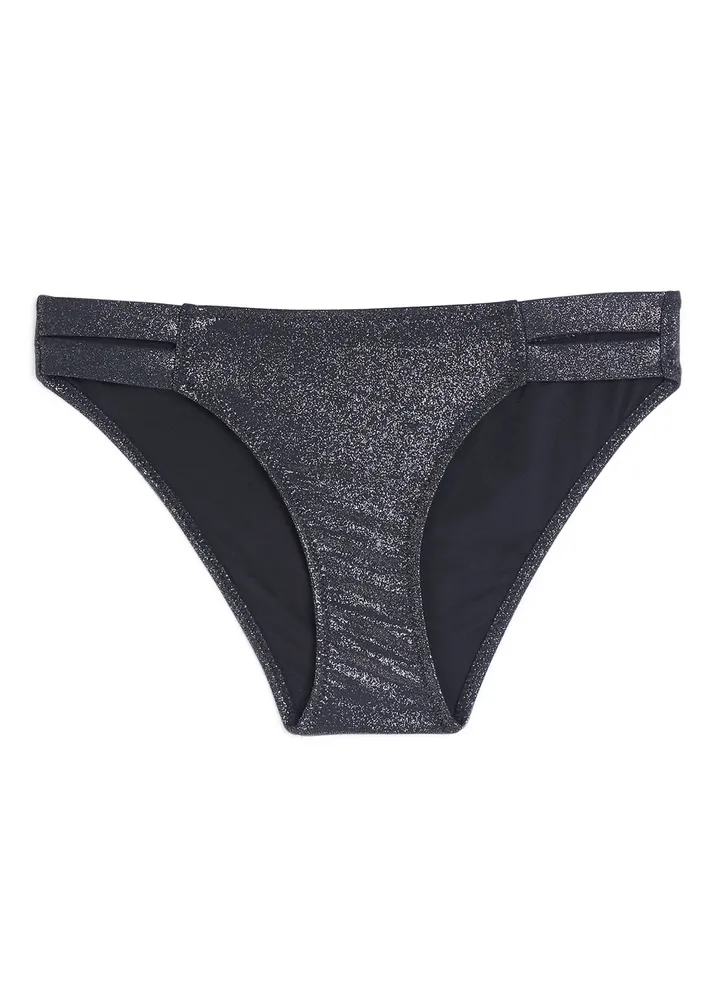 Shimmer Bikini Bottoms Grey