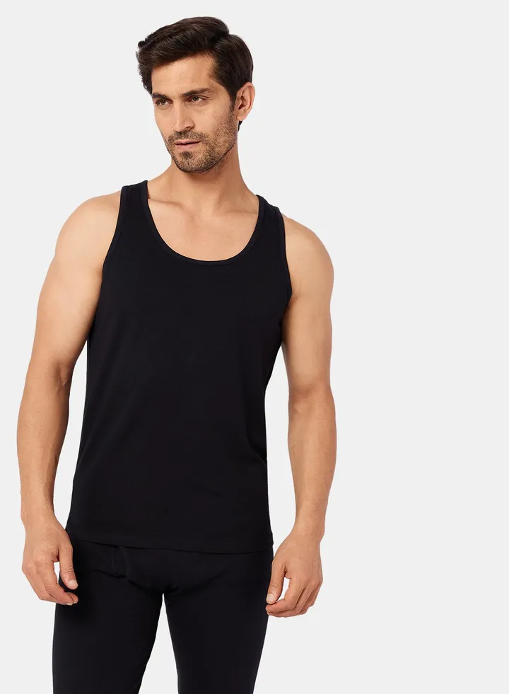 Men Sleeveless Black T-Shirt