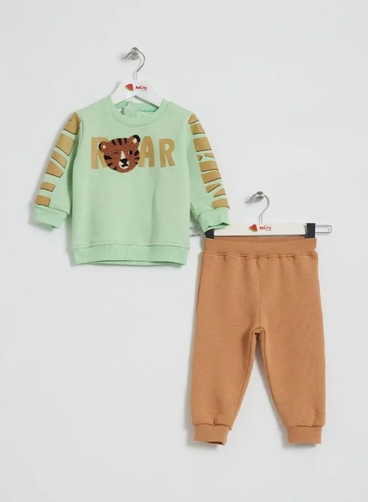 Baby Boys Printed Cotton Set Pants and T-shirt