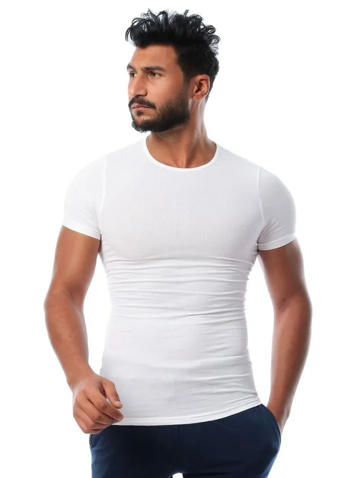 Mesery Round Neck - For Men-White