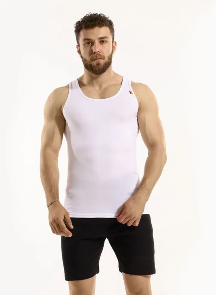 Stretch Soft Cotton Sleeveless White UnderShirt