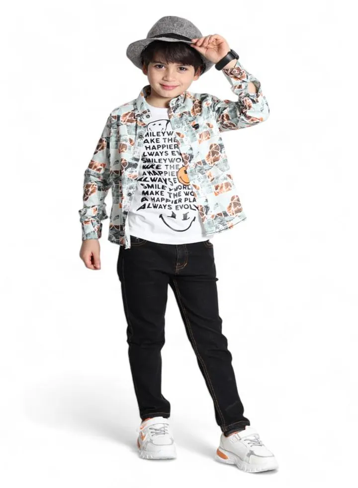 Trendy Boys' Combo (Shirt Plus T-Shirt) for 8-Year-Olds - 2024 Summer Collection - Gentle Fabrics & Bright Shades for a Snazzy, Relaxed Style, Available exclusively at 🌈 CHOICE