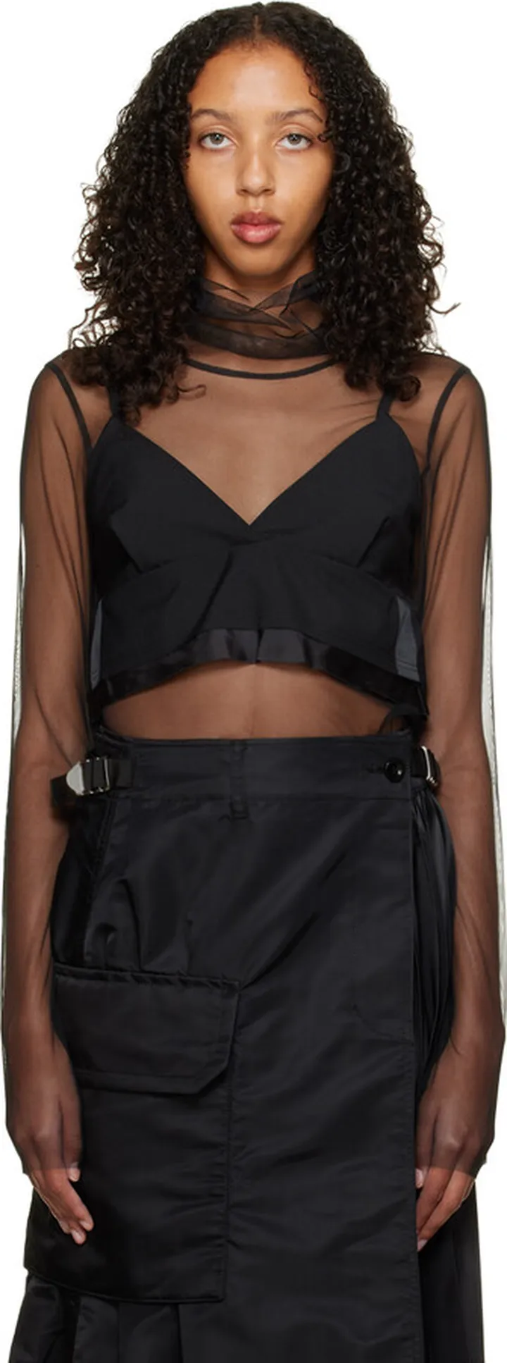 sacai Black Suiting Turtleneck