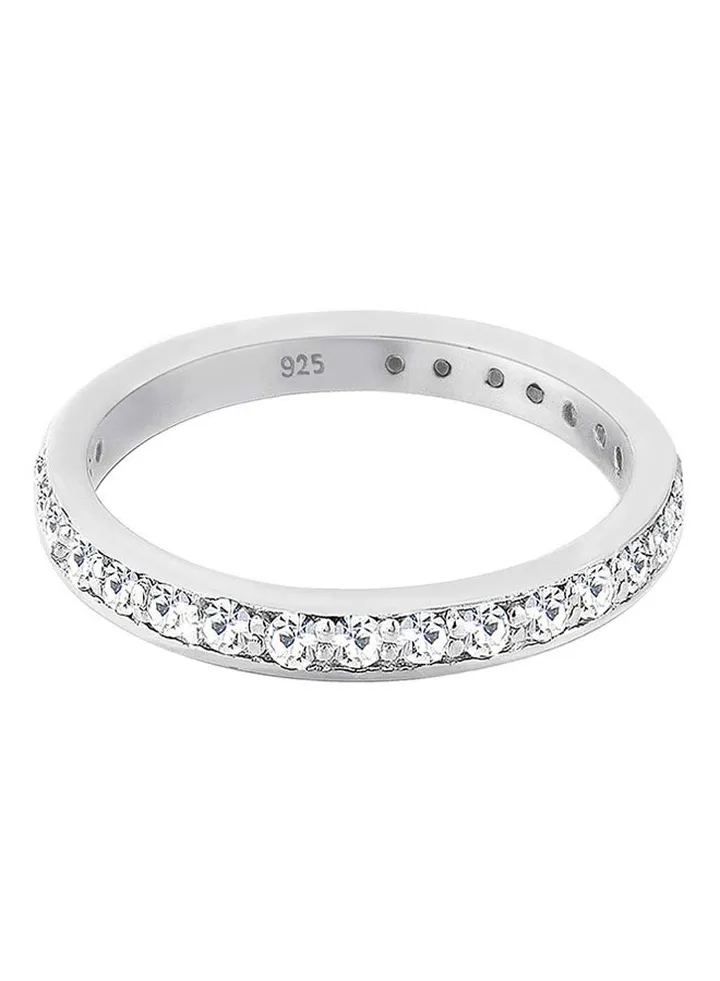 925 Sterling Silver Swarovski Crystal Band Ring