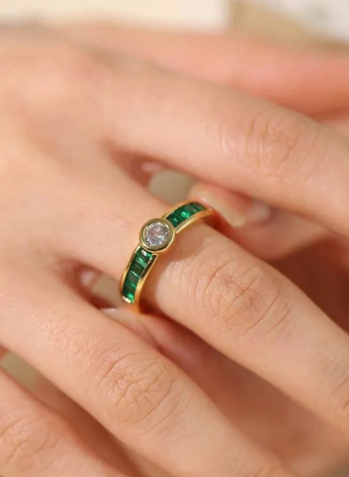 18k Gold Plated Stainless Steel Ring For Women