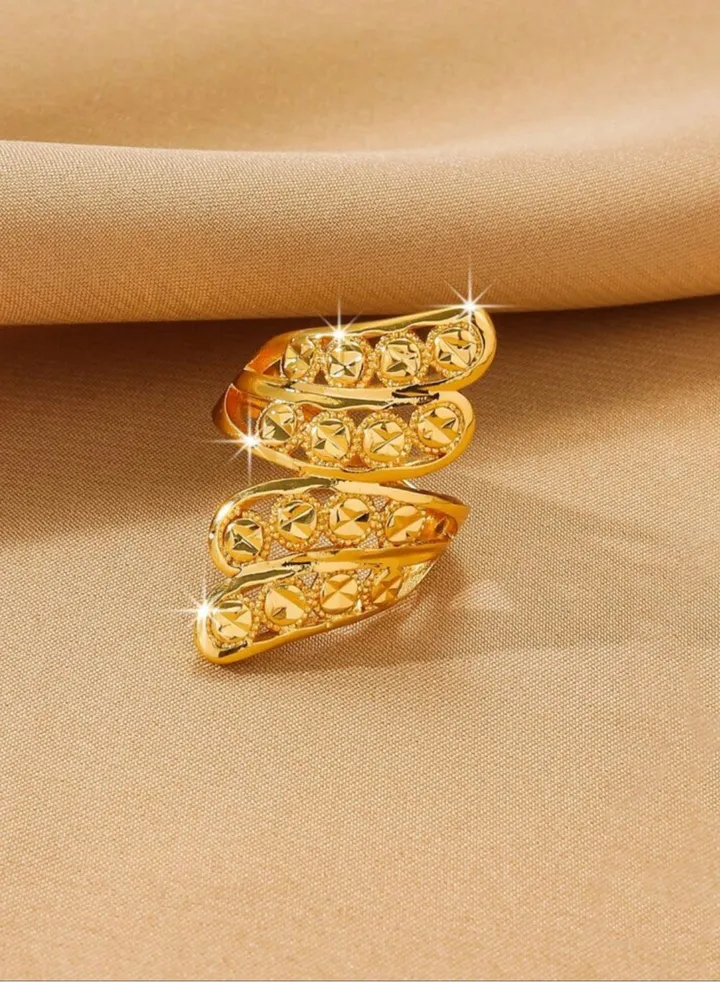 21k Gold Plated Ring For Women One Size
