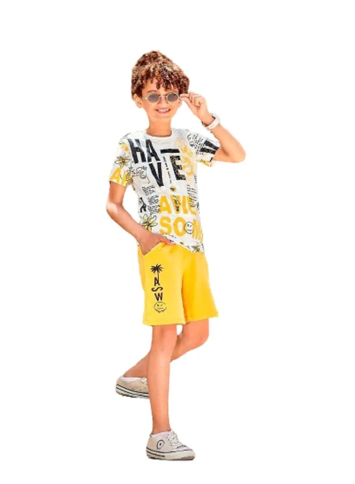 Boys summer cotton 3-piece set (T-shirt - tank top - shorts) For clubs, training, and quick outings