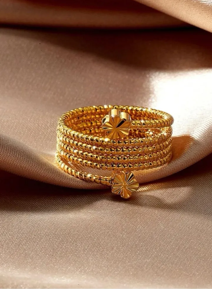 21k Gold Plated Ring For Women One Size