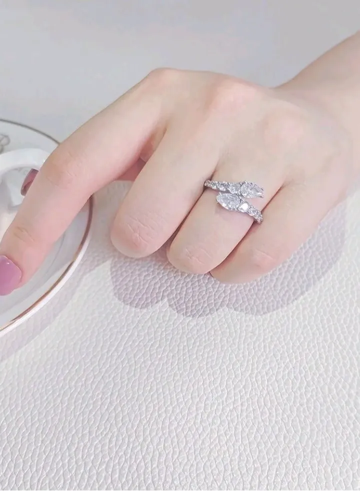 Trendy Silver Plated Ring For Women One Size