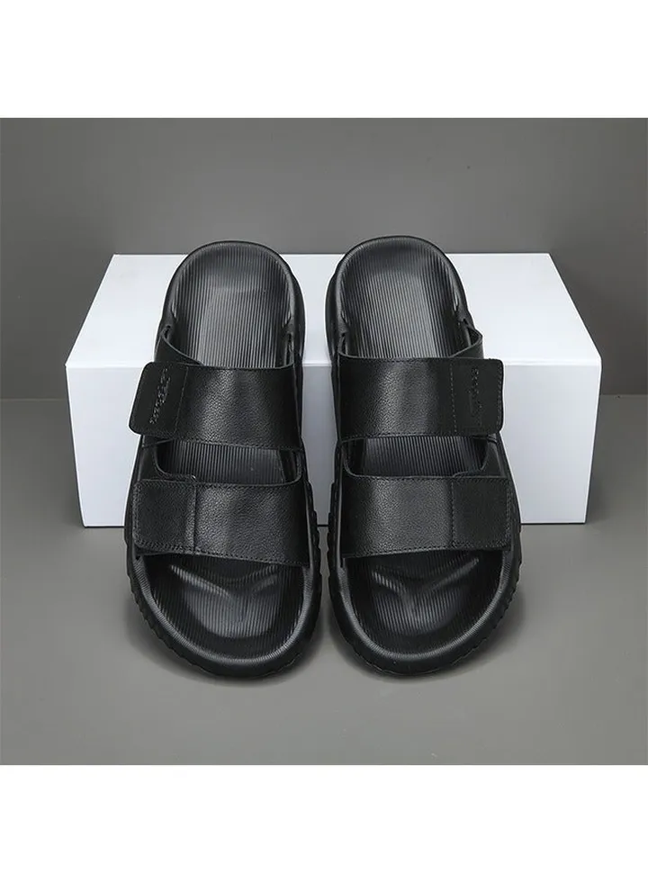 Tanwer Men's Slippers,Genuine Leather Sandals Can Be Worn Externally,Casual Shoes,Sandals,Black 44