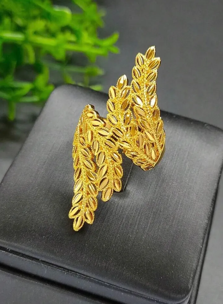 21k Gold Plated Ring For Women One Size