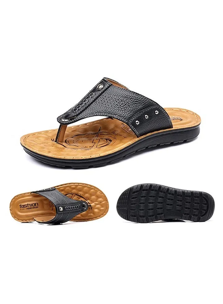 Tanwer Beach Shoes Men's Slippers Black 44