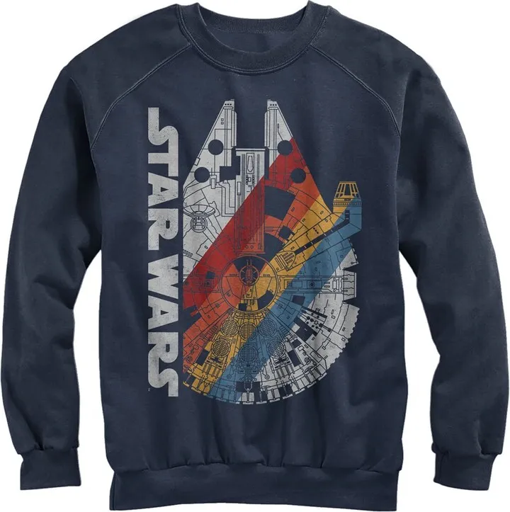 Men's Star Wars Millennium Falcon Rainbow Sweatshirt - Navy Blue - X Large