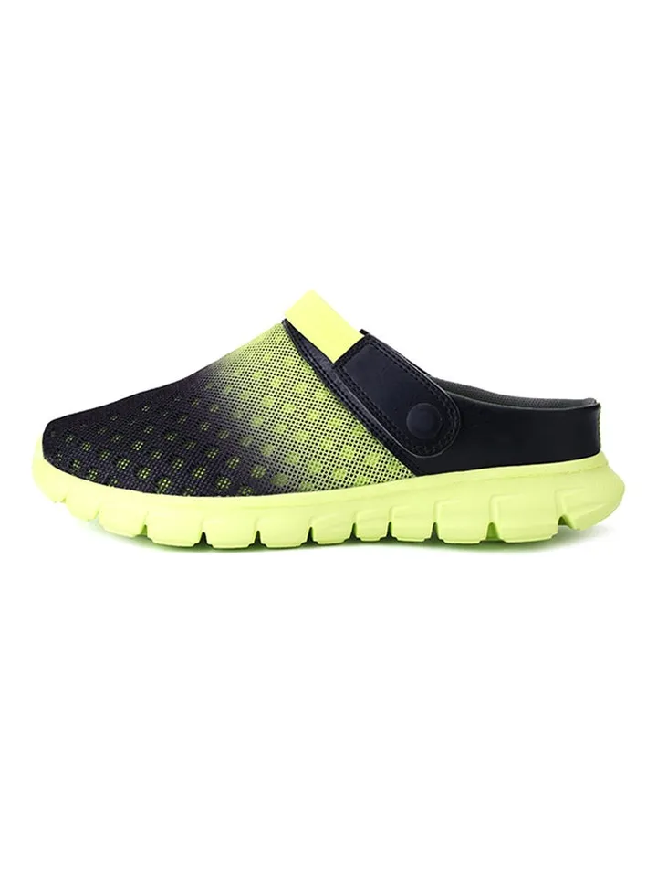 Mesh Detailed Slippers Green/Black