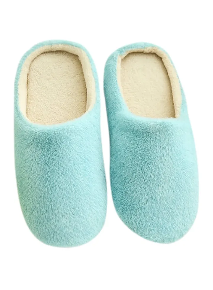 Soft Plain Slippers Blue