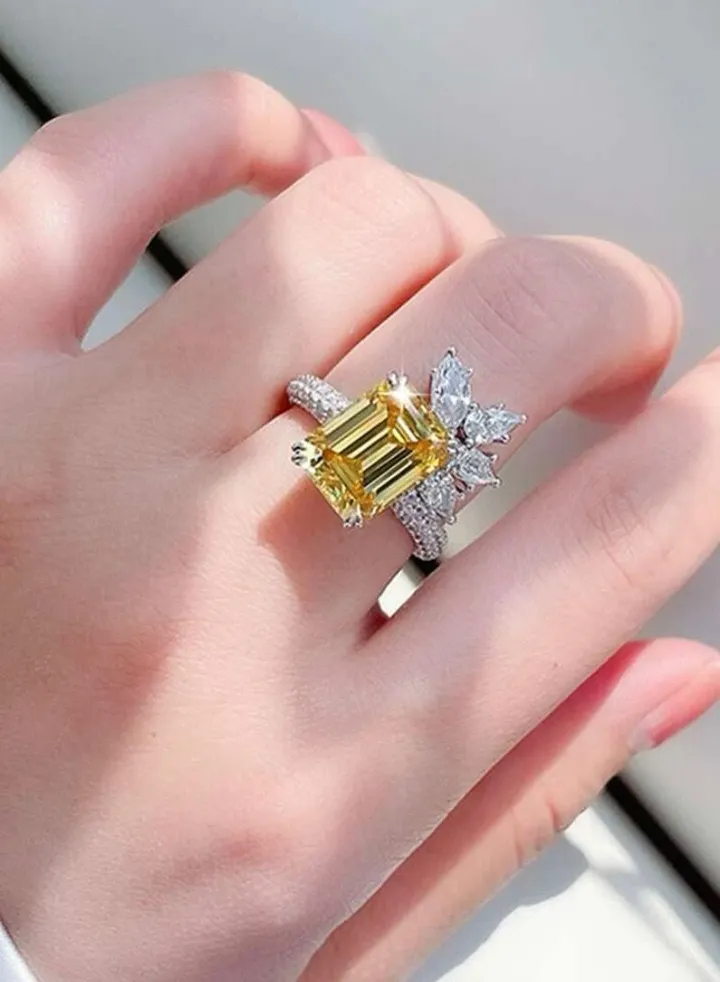 925 Sterling Silver Cubic Zircon Ring For Women Size 7