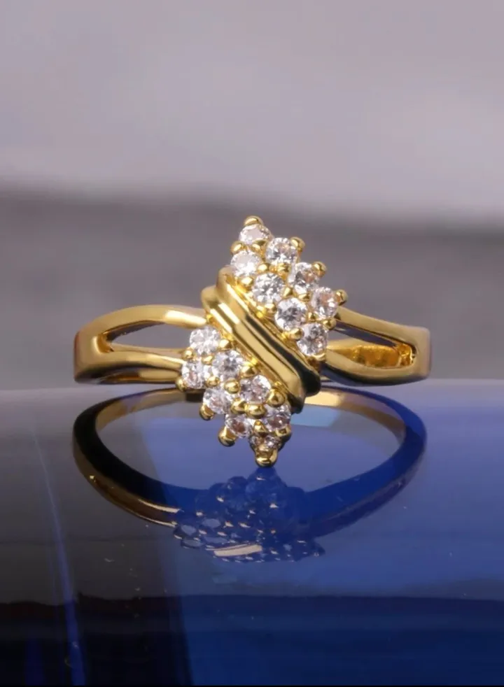 Trendy Gold Played Ring For Women Size 6