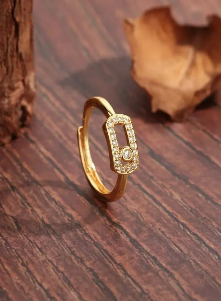 Trendy Gold Plated Ring For Women One Size