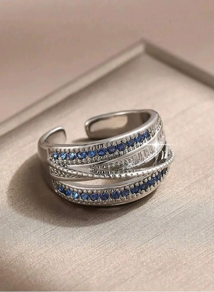 Trendy Silver Plated Ring For Women One Size