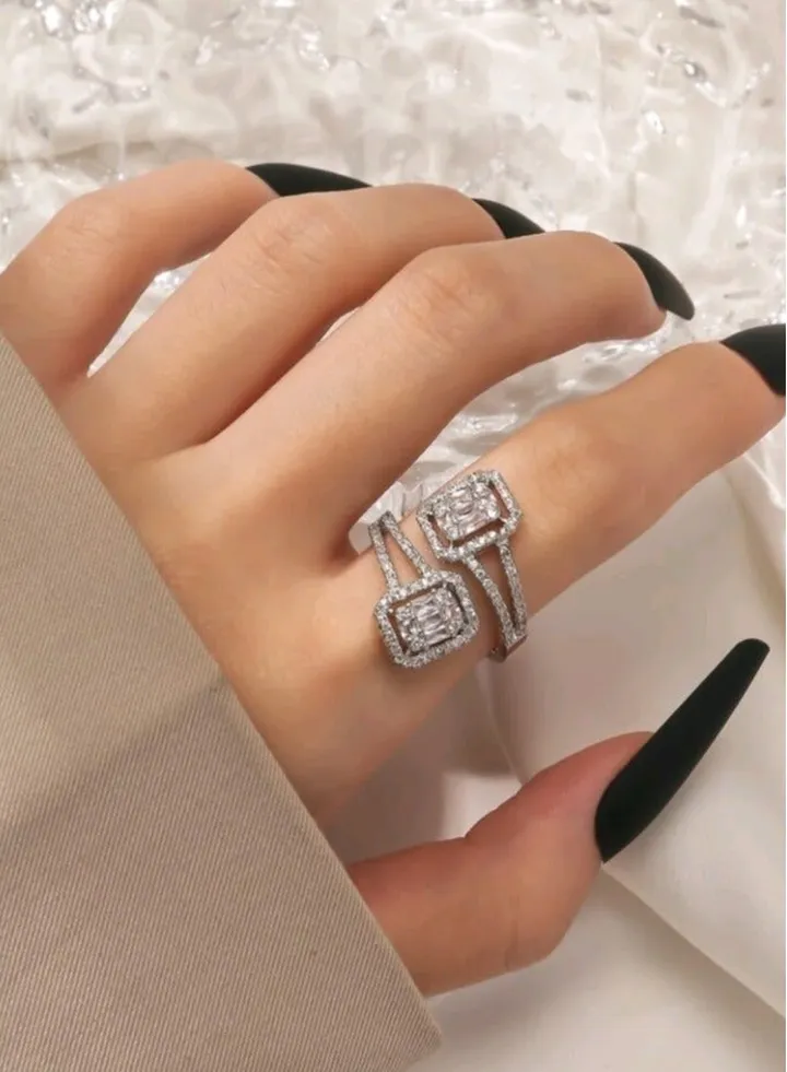 Trendy Silver Plated Ring For Women One Size
