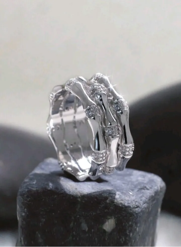 Trendy Silver Plated Ring For Women One Size