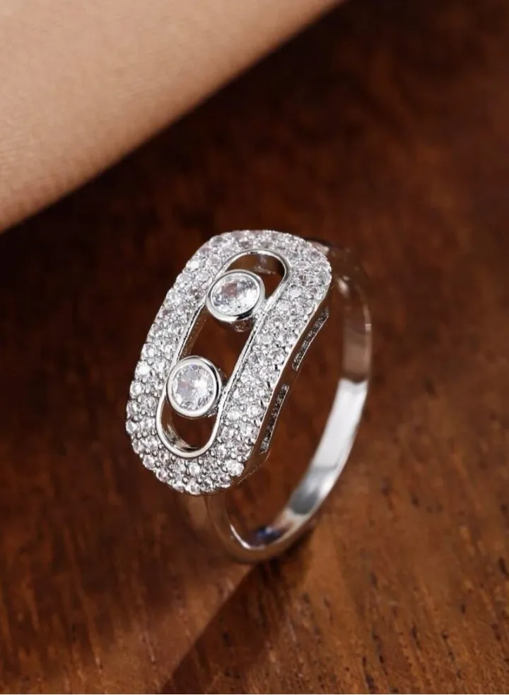 Trendy Silver Plated Ring For Women Size 7