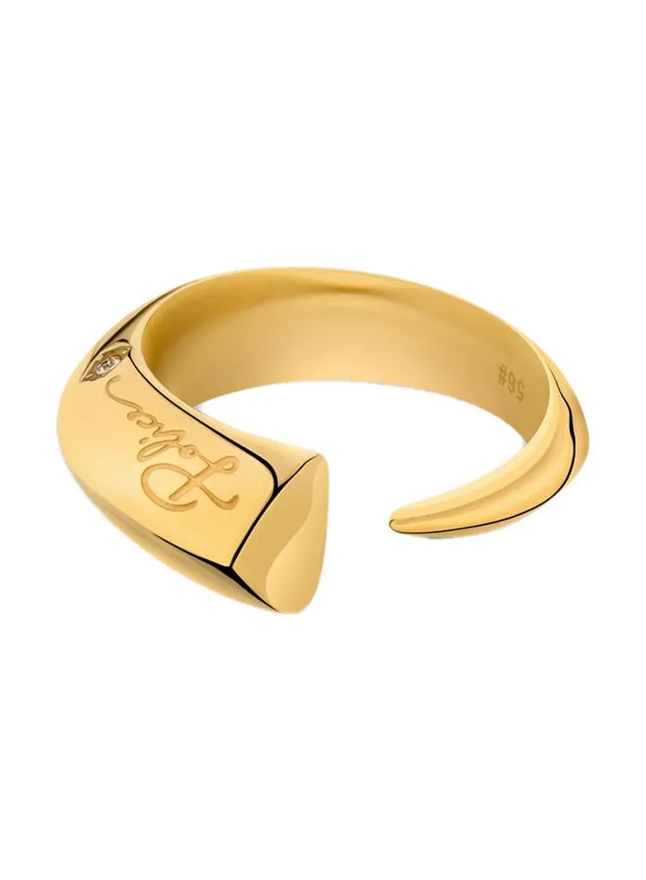 Talon Gold with White Crystal Ring For Women - PEJLF2213113