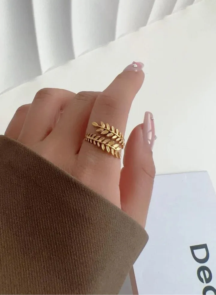 Stainless Steel Gold Plated Ring For Women One Size