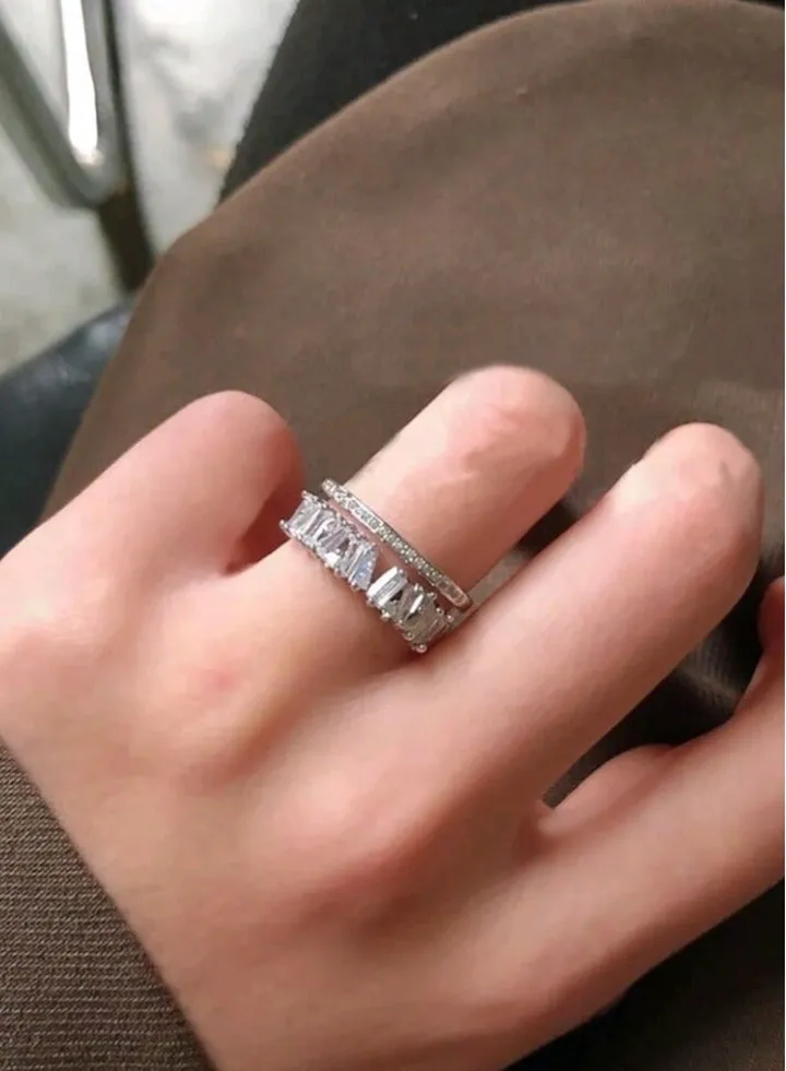 Trendy Silver Plated Ring For Women One Size