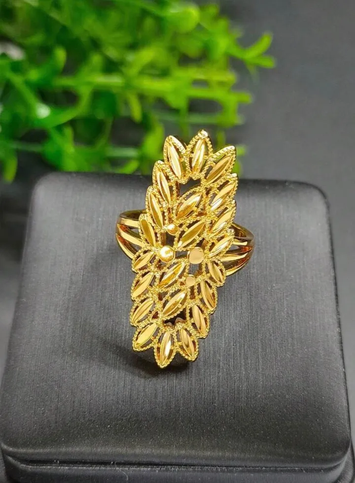 21k Gold Plated Ring For Women One Size