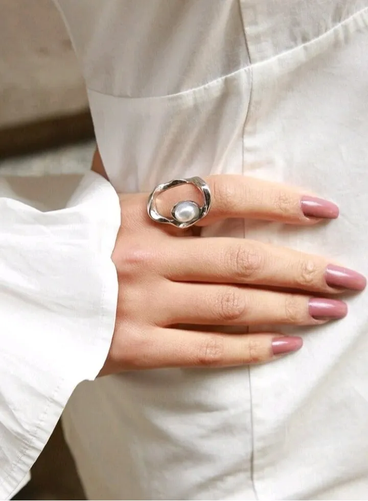 Trendy Silver Plated Ring For Women Size 8