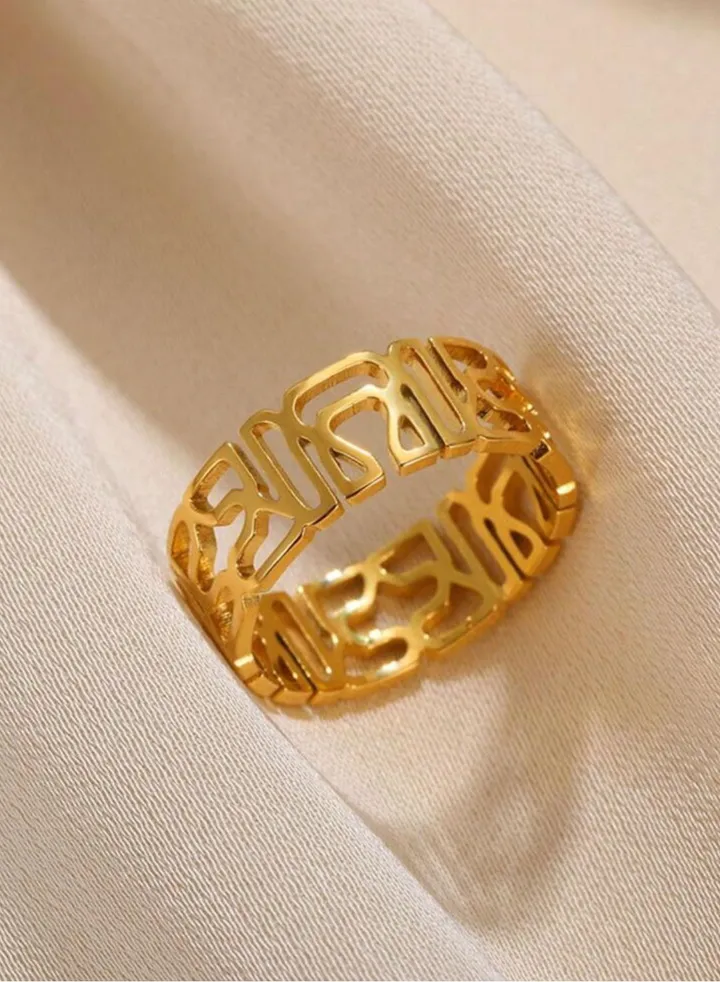 18k Gold Plated Stainless Steel Ring For Women One Size