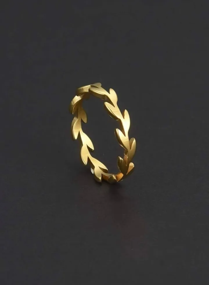 Stainless Steel Gold Plated Ring For Women Size 7
