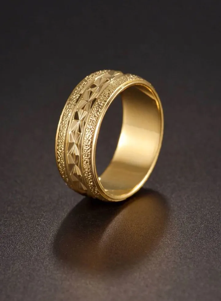 Stainless Steel 18k Gold Plated Ring For Women Size 9