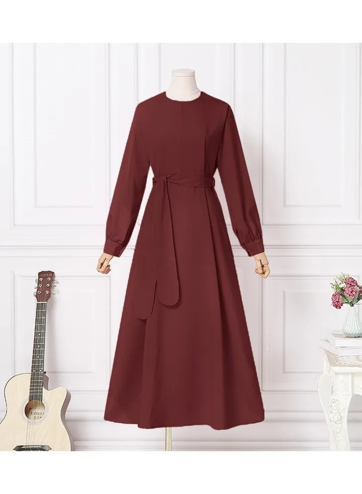 Women's Long Sleeved Solid Color Dress