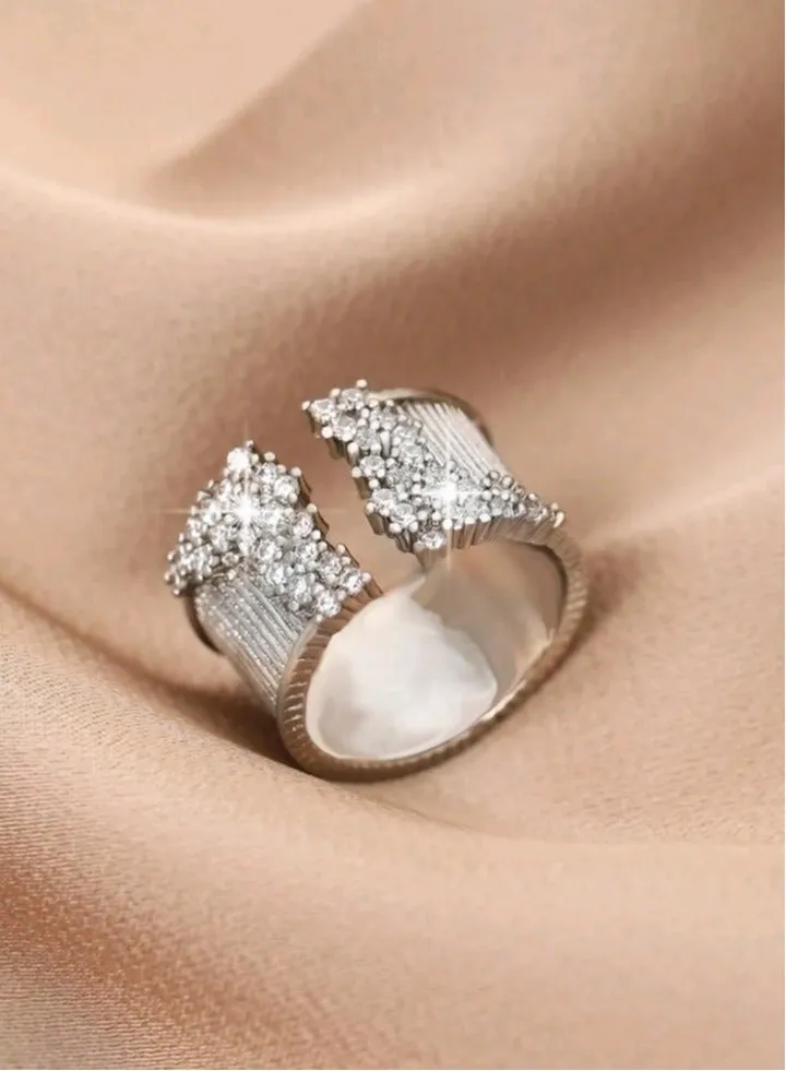 Trendy Silver Plated Ring For Women One Size