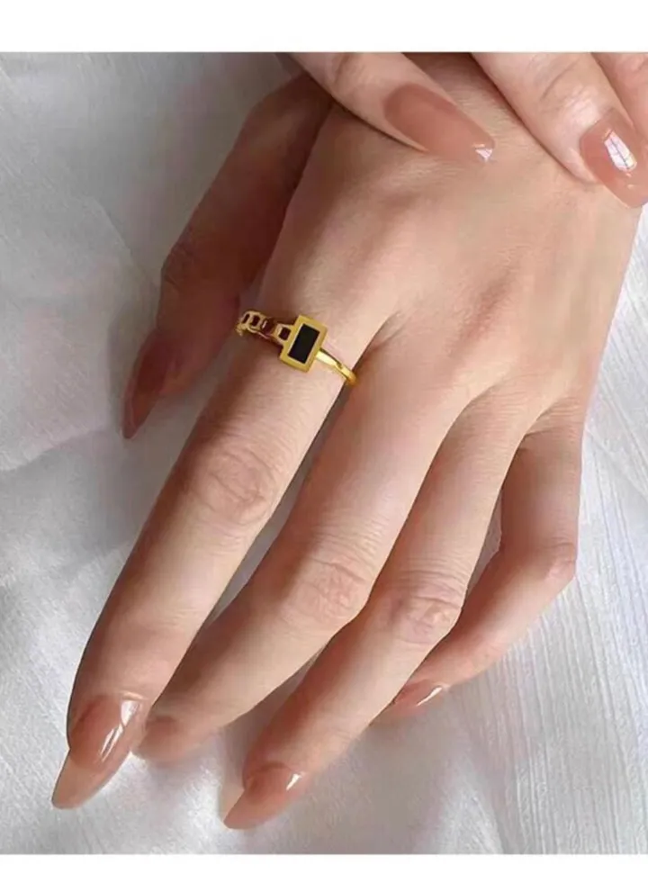 18k Gold Plated Stainless Steel Ring For Women Size 7