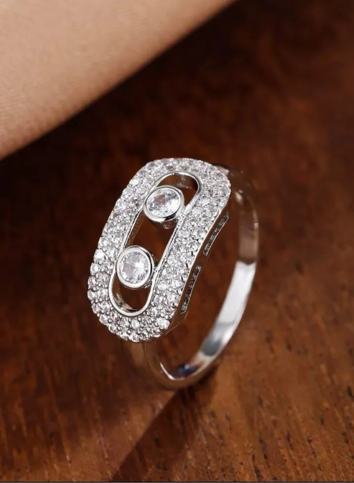Trendy Silver Plated Ring For Women Size 5