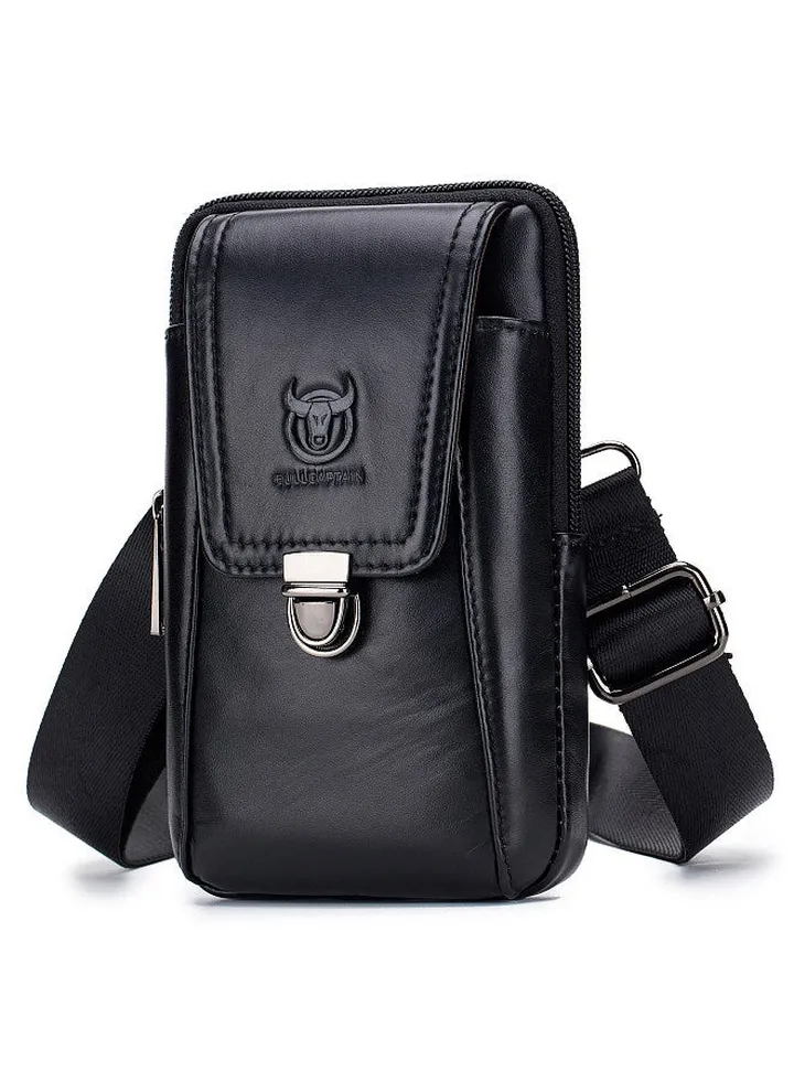 Men Leather Waist Belt Bag Phone Pouch Bag Travel Crossbody Shoulder Bag Pack Purse Wallet