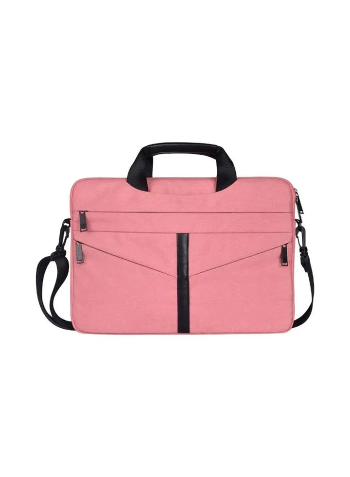 Wear-Resistant Handheld Laptop Bag With Shoulder Strap Pink