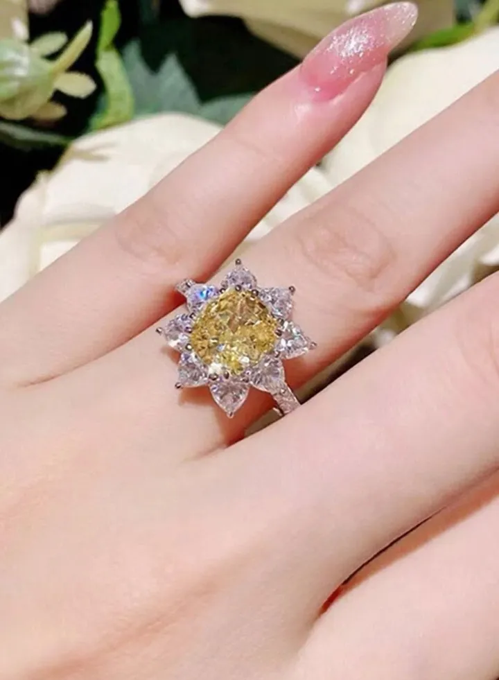925 Silver Plated Cubic Zircon Ring Size 7