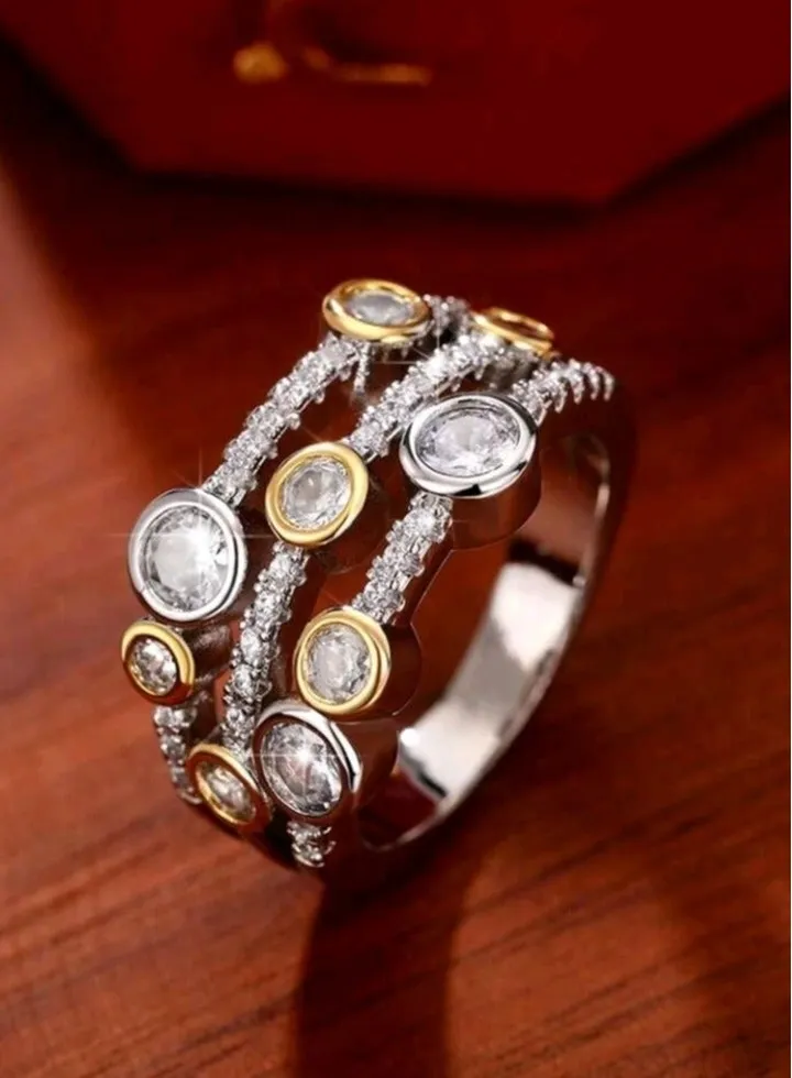 Trendy Silver Plated Ring For Women Size 6