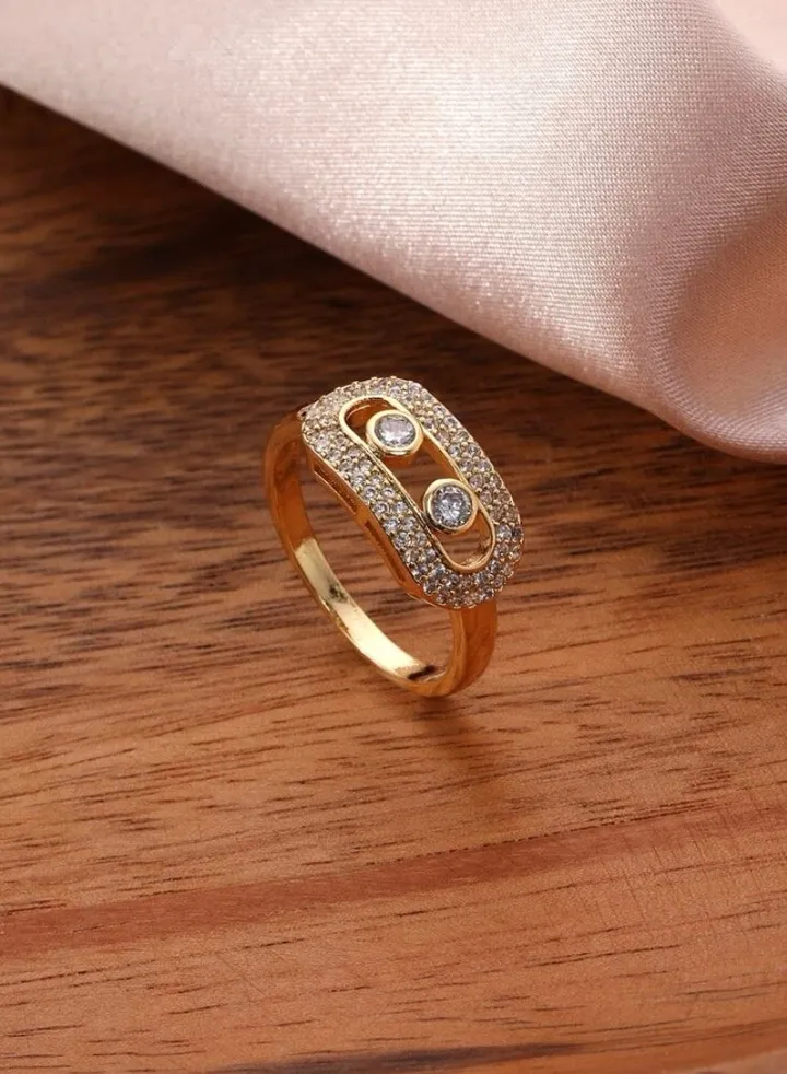 Trendy Gold Plated Ring For Women Size 8