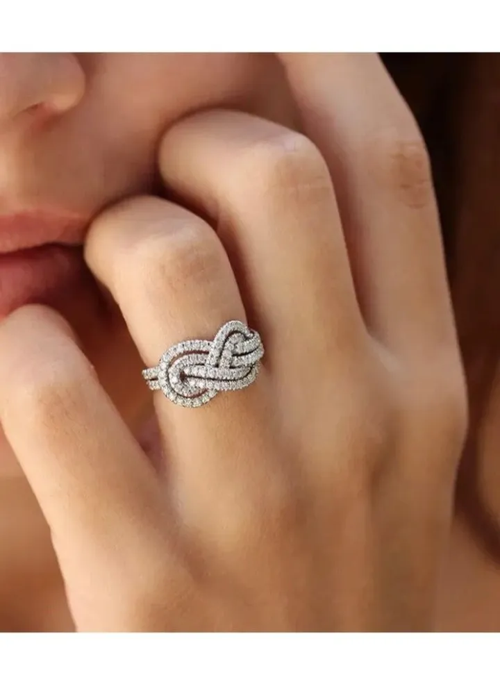 Elegant 925 Silver Plated Ring For Women Size 7
