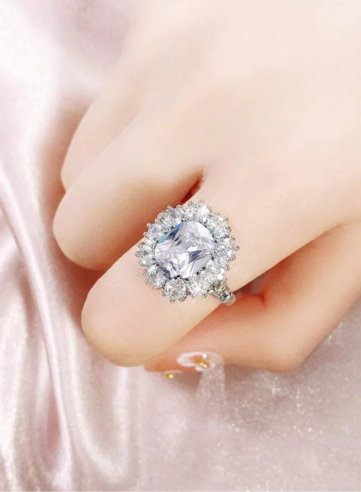 Trendy Silver Plated Ring For Women Size 5