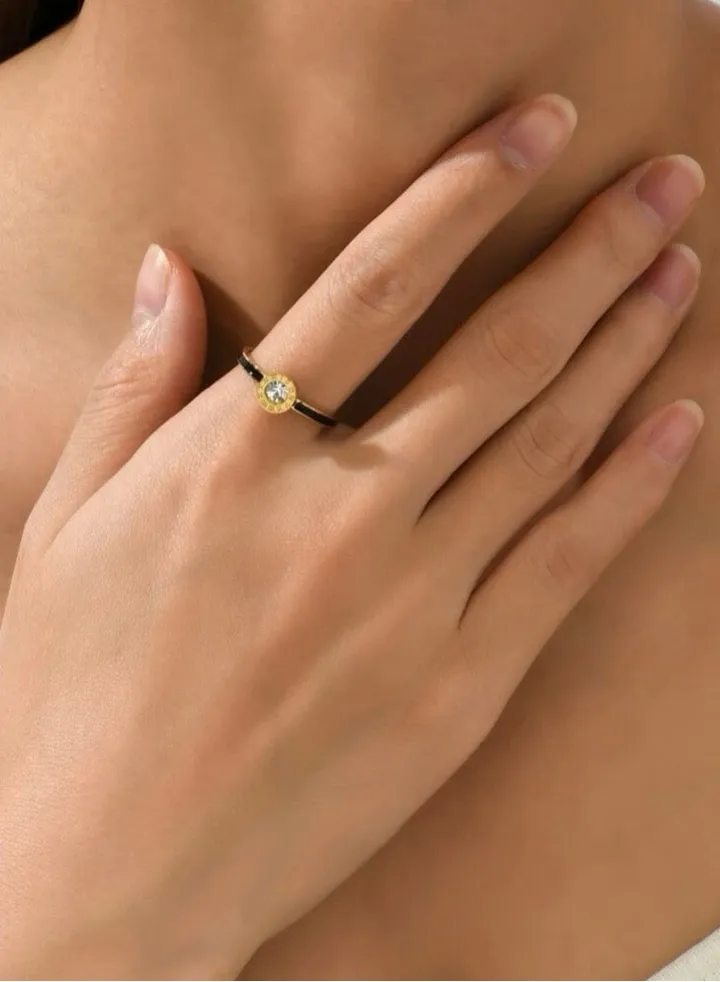 18k Gold Plated Ring For Women Size 8
