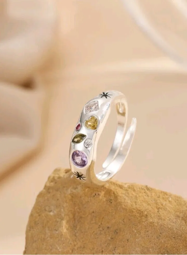 Trendy Silver Plated Ring For Women One Size