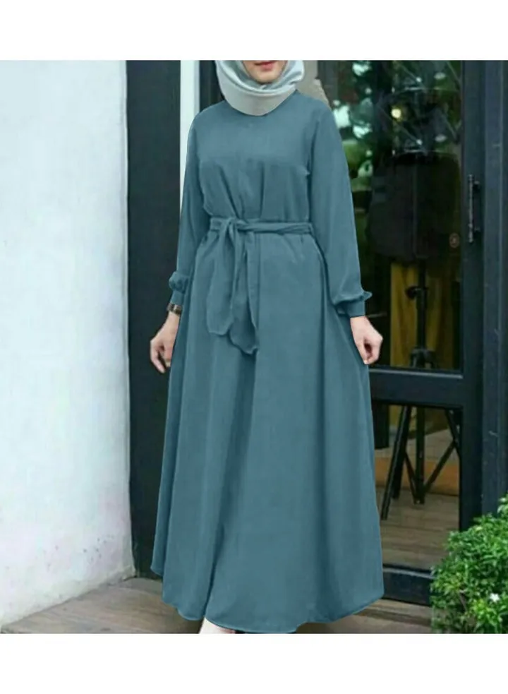 Women's Long Sleeved Solid Color Dress