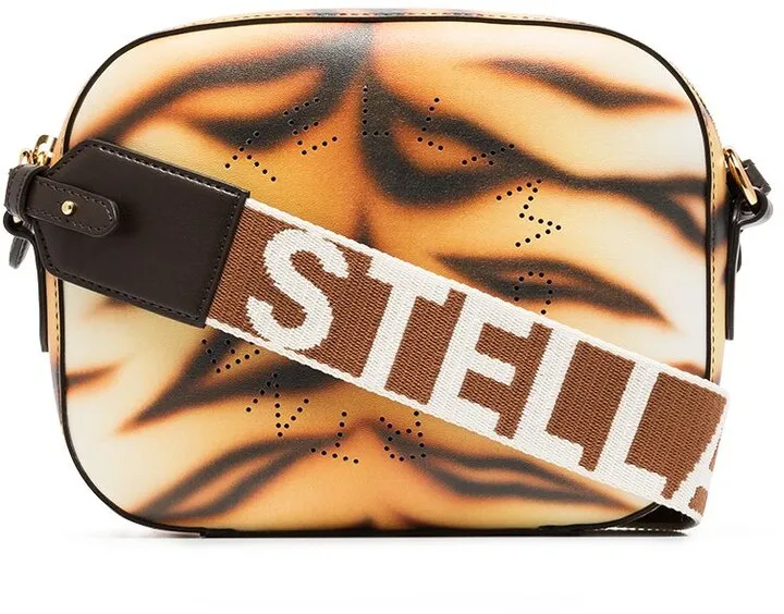 Stella Logo tiger-print crossbody bag