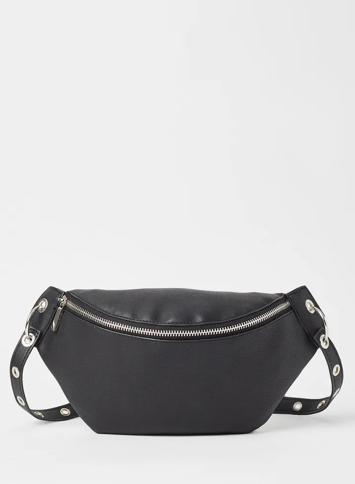 Faux Leather Waistpack Black